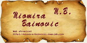 Miomira Bainović vizit kartica